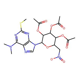 [4,5-diacetyloxy-6-[6-(dimethylamino)-2-methylsulfanylpurin-9-yl]-2-(nitromethyl)oxan-3-yl] acetate structure