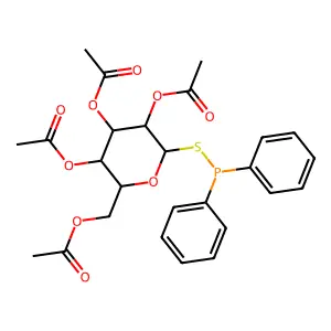 (3,4,5-Triacetyloxy-6-diphenylphosphanylsulfanyloxan-2-yl)methyl acetate structure