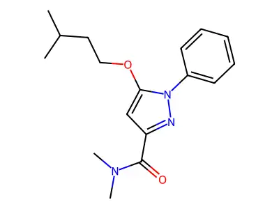 1H-Pyrazole-3-carboxamide, N,N-dimethyl-5-isopentyloxy-1-phenyl- structure