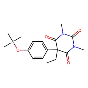 2,4,6(1H,3H,5H)-Pyrimidinetrione, 5-ethyl-1,3-dimethyl-5-[4-[(trimethylsilyl)oxy]phenyl]- structure