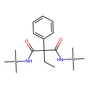 2-ethyl-2-phenyl-N,N'-bis(trimethylsilyl)propanediamide structure