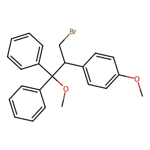 Benzene, 1-[2-bromo-1-(methoxydiphenylmethyl)ethyl]-4-methoxy- structure