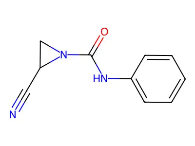 2-cyano-N-phenylaziridine-1-carboxamide structure