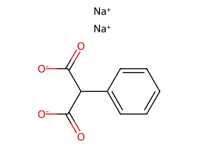 Disodium 2-phenylpropanedioate structure