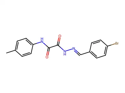 2-[(2E)-2-(4-bromobenzylidene)hydrazinyl]-N-(4-methylphenyl)-2-oxoacetamide structure
