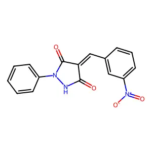 (4Z)-4-[(3-nitrophenyl)methylidene]-1-phenylpyrazolidine-3,5-dione structure