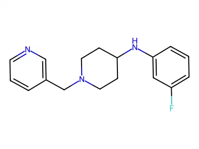 N-(3-fluorophenyl)-1-(pyridin-3-ylmethyl)piperidin-4-amine structure
