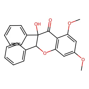 2,3-Dihydro-3-hydroxy-5,7-dimethoxy-2,3-diphenyl-4H-1-benzopyran-4-one structure