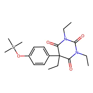 1,3,5-Triethyl-5-[4-[ oxy]phenyl]-2,4,6 -pyrimidinetrione structure