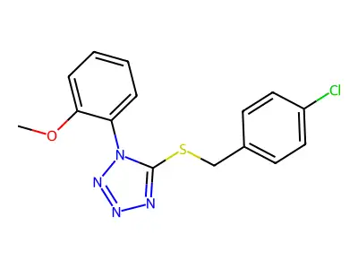 5-[(4-chlorobenzyl)sulfanyl]-1-(2-methoxyphenyl)-1H-tetrazole structure