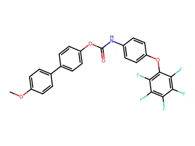 4'-Methoxy[1,1'-biphenyl]-4-yl [4-(pentafluorophenoxy)phenyl]carbamate structure