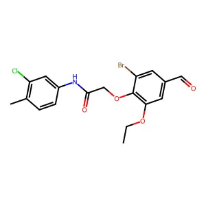 2-(2-bromo-6-ethoxy-4-formylphenoxy)-N-(3-chloro-4-methylphenyl)acetamide structure