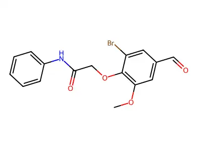 2-(2-bromo-4-formyl-6-methoxyphenoxy)-N-phenylacetamide structure