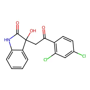 3-[2-(2,4-dichlorophenyl)-2-oxoethyl]-3-hydroxy-1,3-dihydro-2H-indol-2-one structure