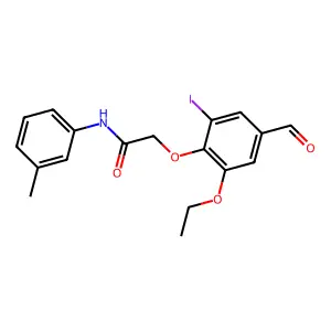 2-(2-ethoxy-4-formyl-6-iodophenoxy)-N-(3-methylphenyl)acetamide structure