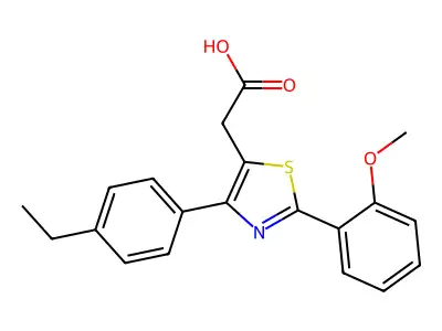 2-[4-(4-ethylphenyl)-2-(2-methoxyphenyl)-1,3-thiazol-5-yl]acetic Acid structure