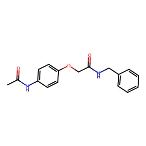 2-[4-(acetylamino)phenoxy]-N-benzylacetamide structure