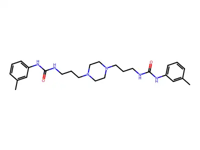 Piperazine, N,N'-bis(3-(3-(m-tolyl)ureylene)propyl)- structure