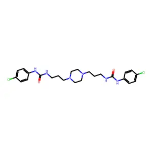 Urea, N,N''-(1,4-piperazinediyldi-3,1-propanediyl)bis(N'-(4-chlorophenyl)- structure