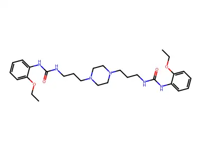Urea, N,N''-(1,4-piperazinediyldi-3,1-propanediyl)bis(N'-(2-ethoxyphenyl)- structure
