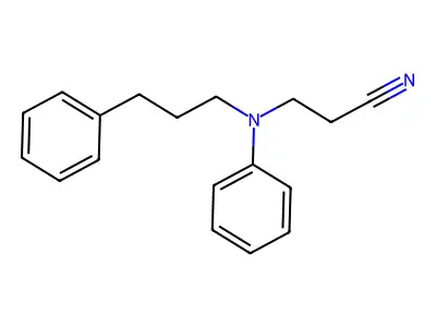 3-(Phenyl(3-phenylpropyl)amino)propiononitrile structure