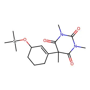 1,3,5-Trimethyl-5-[3-[ oxy]-1-cyclohexen-1-yl]-2,4,6 -pyrimidinetrione structure