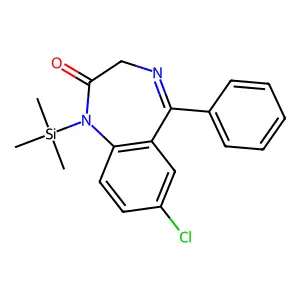 2H-1,4-Benzodiazepin-2-one, 1,3-dihydro-7-chloro-5-phenyl-1-trimethylsilyl- structure
