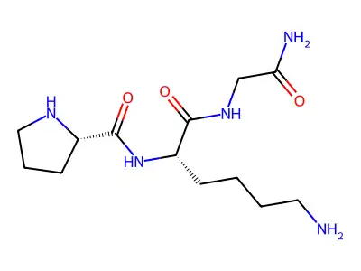 Prolyl-lysyl-glycinamide structure