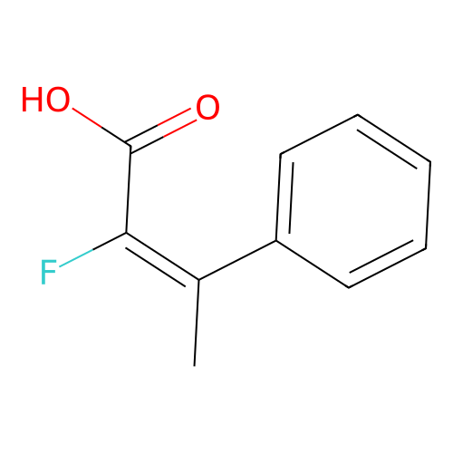 (E)-2-fluoro-3-phenylbut-2-enoic acid structure