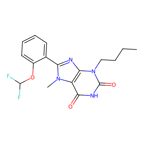 3-Butyl-8-[2-(difluoromethoxy)phenyl]-6-hydroxy-7-methyl-3,7-dihydro-2H-purin-2-one structure