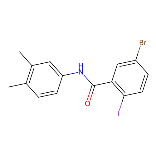 5-bromo-N-(3,4-dimethylphenyl)-2-iodobenzamide structure