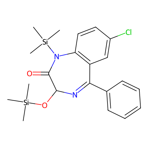 Oxazepam, 2TMS derivative structure