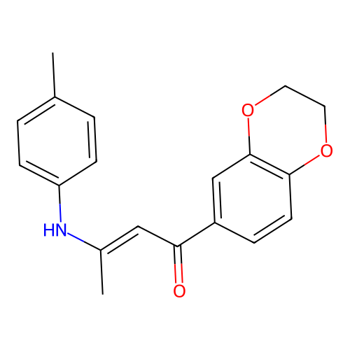 (2E)-1-(2,3-dihydro-1,4-benzodioxin-6-yl)-3-[(4-methylphenyl)amino]but-2-en-1-one structure