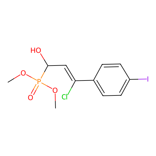 Dimethyl 3-chloro-1-hydroxy-3-(4-iodophenyl)-2-propenylphosphonate structure