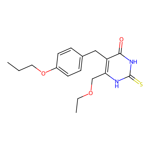 4-(Ethoxymethyl)-6-hydroxy-2-mercapto-5-(4-propoxybenzyl)pyrimidine structure