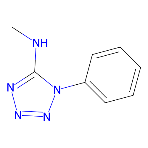 N-methyl-1-phenyl-1H-1,2,3,4-tetrazol-5-amine structure
