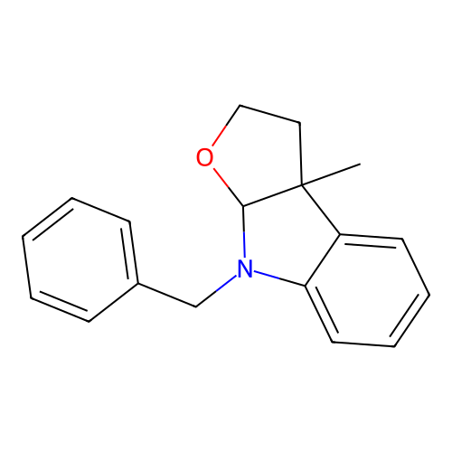 8-benzyl-3a-methyl-3,3a,8,8a-tetrahydro-2H-furo[2,3-b]indole structure