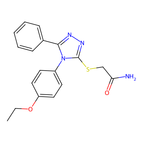 2-{[4-(4-ethoxyphenyl)-5-phenyl-4H-1,2,4-triazol-3-yl]sulfanyl}acetamide structure