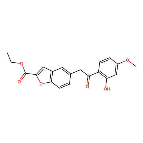 Ethyl 5-(2-(2-hydroxy-4-methoxyphenyl)-2-oxoethyl)benzofuran-2-carboxylate structure