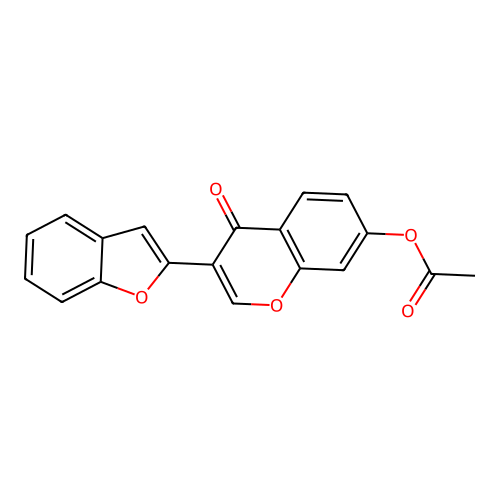3-(benzofuran-2-yl)-4-oxo-4H-chromen-7-yl acetate structure