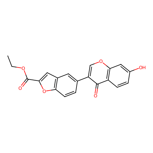 ethyl 5-(7-hydroxy-4-oxo-4H-chromen-3-yl)benzofuran-2-carboxylate structure
