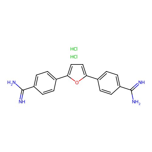 2,5-Bis(4-amidinophenyl)furan dihydrochloride structure