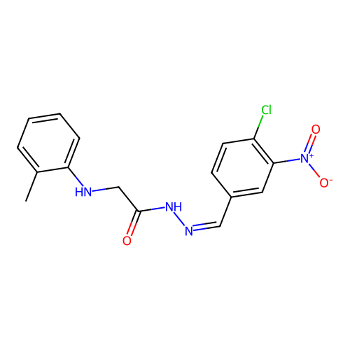 N'-(4-chloro-3-nitrobenzylidene)-2-[(2-methylphenyl)amino]acetohydrazide structure