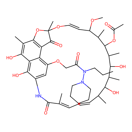 Rifamycin B piperidinylpropylamide structure