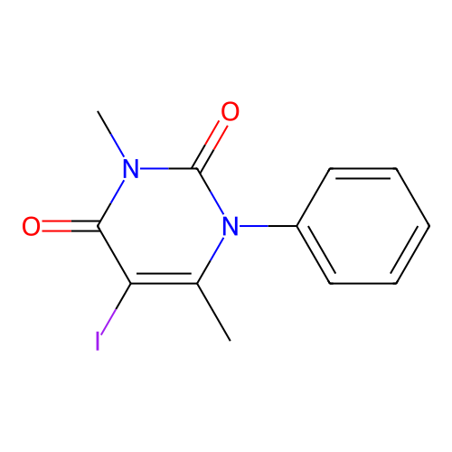 5-Iodo-3,6-dimethyl-1-phenylpyrimidine-2,4(1H,3H)-dione structure
