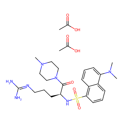 Dansyl-arginine-methylpiperidine amide structure