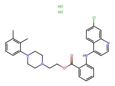 Piperazineethanol, 4-(2,3-xylyl)-, N-(7-chloro-4-quinolyl)anthranilate, dihydrochloride structure