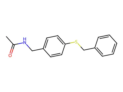 Acetamide, N-((4-((phenylmethyl)thio)phenyl)methyl)- structure