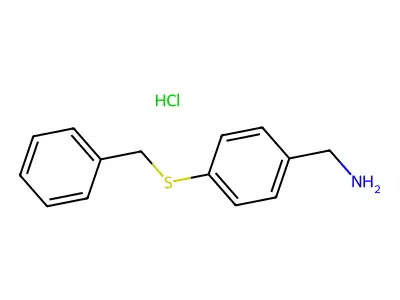 Benzenemethanamine, 4-((phenylmethyl)thio)-, hydrochloride structure
