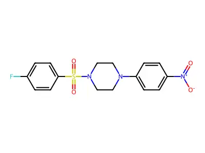 1-(4-Fluorophenyl)sulfonyl-4-(4-nitrophenyl)piperazine structure